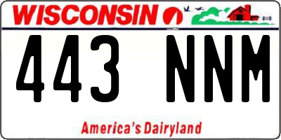 WI license plate 443NNM