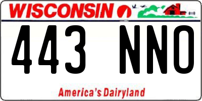 WI license plate 443NNO