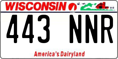 WI license plate 443NNR