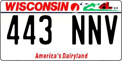 WI license plate 443NNV