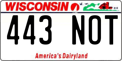 WI license plate 443NOT