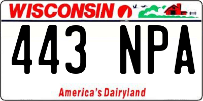 WI license plate 443NPA