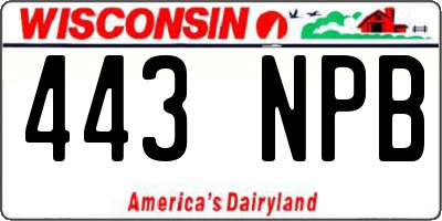WI license plate 443NPB