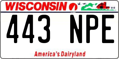 WI license plate 443NPE