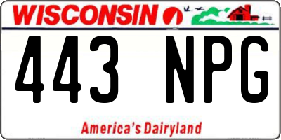 WI license plate 443NPG