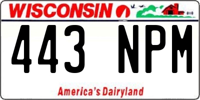 WI license plate 443NPM