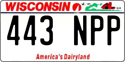 WI license plate 443NPP