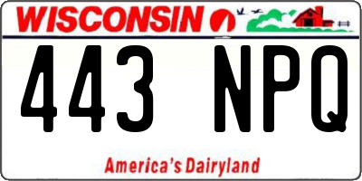 WI license plate 443NPQ