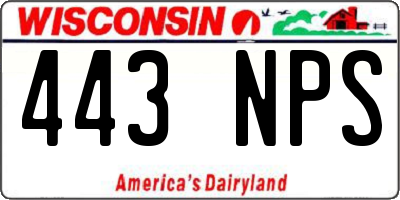 WI license plate 443NPS
