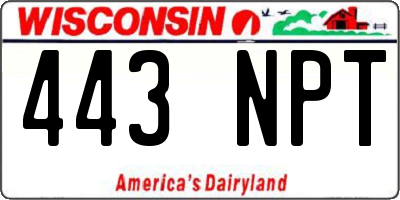 WI license plate 443NPT