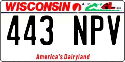 WI license plate 443NPV