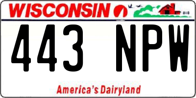 WI license plate 443NPW