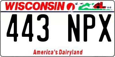 WI license plate 443NPX