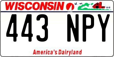 WI license plate 443NPY
