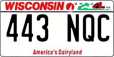 WI license plate 443NQC