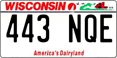 WI license plate 443NQE