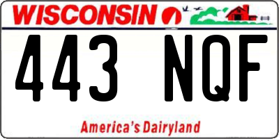 WI license plate 443NQF