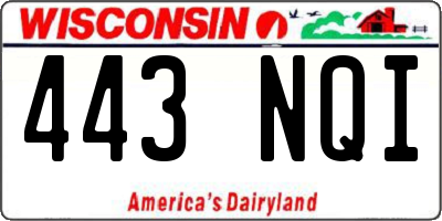 WI license plate 443NQI
