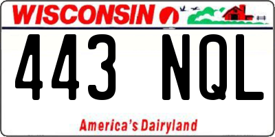 WI license plate 443NQL