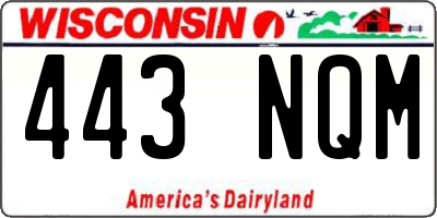 WI license plate 443NQM