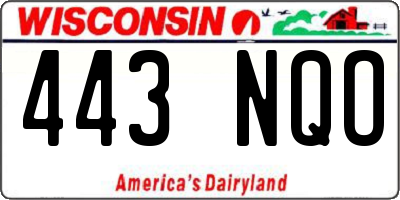 WI license plate 443NQO