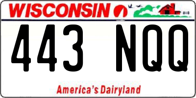 WI license plate 443NQQ