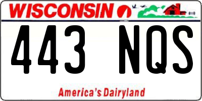WI license plate 443NQS
