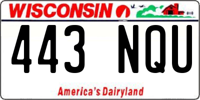 WI license plate 443NQU