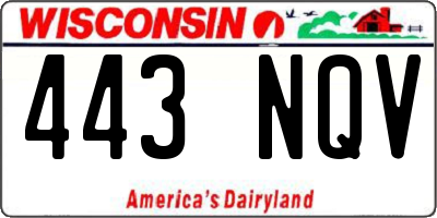 WI license plate 443NQV