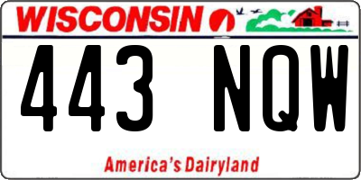 WI license plate 443NQW