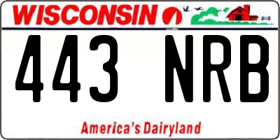 WI license plate 443NRB