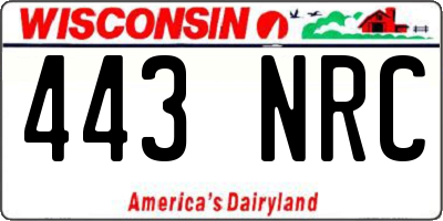 WI license plate 443NRC