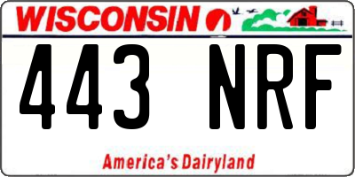 WI license plate 443NRF