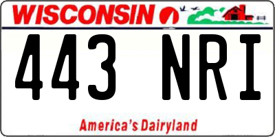 WI license plate 443NRI