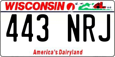 WI license plate 443NRJ
