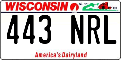 WI license plate 443NRL