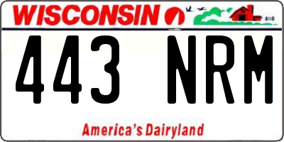 WI license plate 443NRM