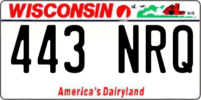 WI license plate 443NRQ