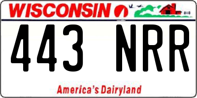 WI license plate 443NRR