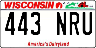 WI license plate 443NRU