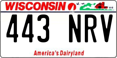 WI license plate 443NRV