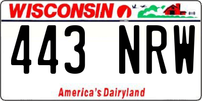 WI license plate 443NRW