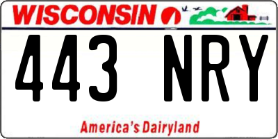 WI license plate 443NRY