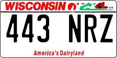 WI license plate 443NRZ