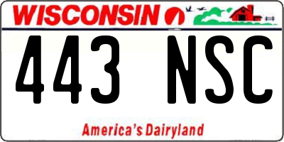 WI license plate 443NSC