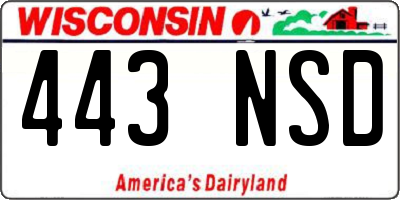 WI license plate 443NSD