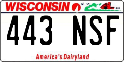 WI license plate 443NSF