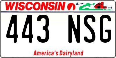 WI license plate 443NSG