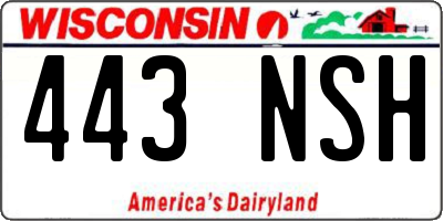 WI license plate 443NSH