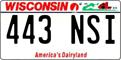 WI license plate 443NSI